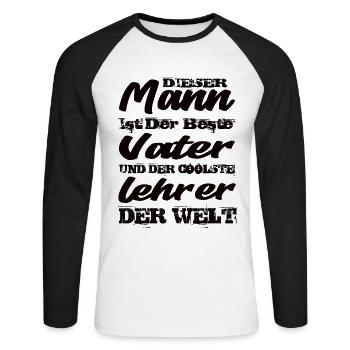 Vater Und Lehrer - Unisex Baseballshirt langarm - Weiß/Schwarz - Vorne - Nik (191cm)