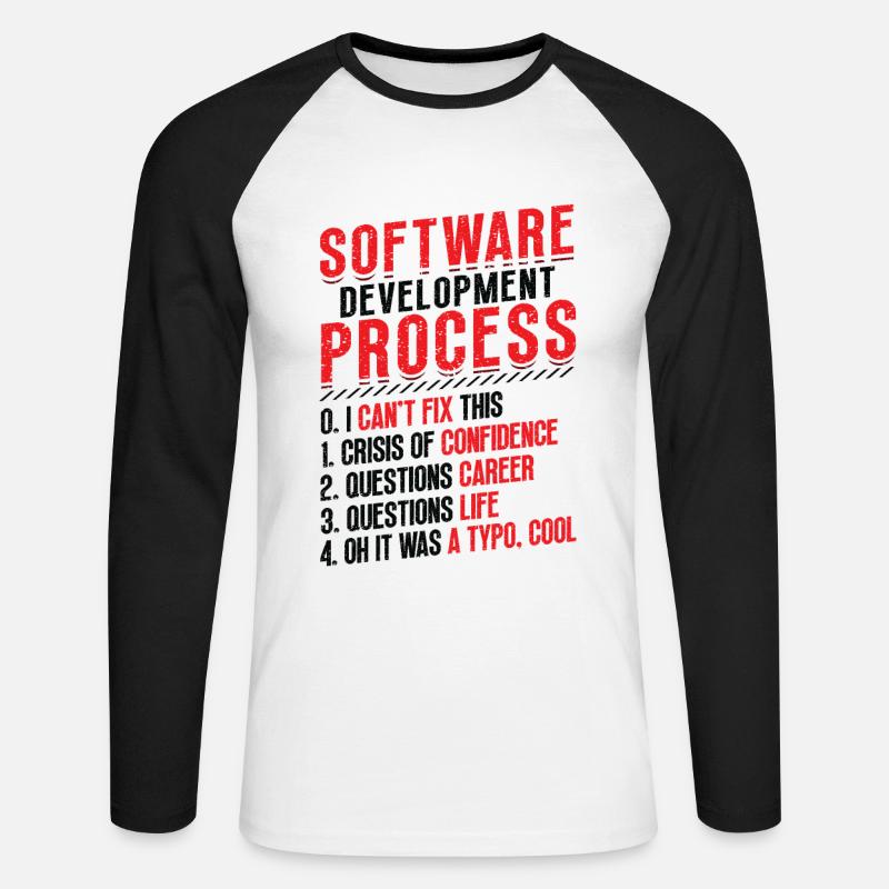 Software-Entwicklungsprozess, Programmierung - Unisex Baseballshirt langarm - Weiß/Schwarz