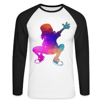 Bboy Breakdancing Breakdance Dancing Dancer Breaker - Unisex Long Sleeve Baseball T-Shirt - white/black - Front - Nik (191cm)
