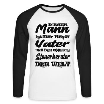 Steuerberater - Unisex Baseballshirt langarm - Weiß/Schwarz - Vorne - Nik (191cm)