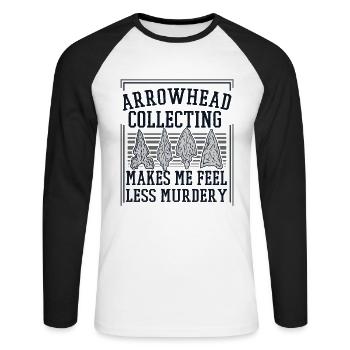 me fait me sentir moins meurtrier Conseils de chasse - T-shirt baseball manches longues Homme - blanc/noir - Devant - Nik (191cm)