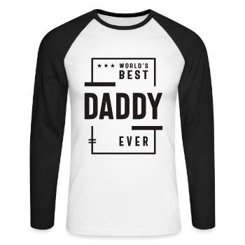 World's Best Daddy Ever - Father's Day - Unisex Long Sleeve Baseball T-Shirt - white/black - Front - Nik (191cm)