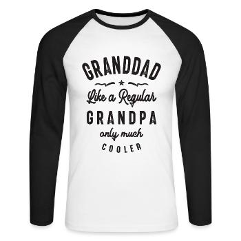Opa wie ein normaler Opa nur viel cooler - Unisex Baseballshirt langarm - Weiß/Schwarz - Vorne - Nik (191cm)