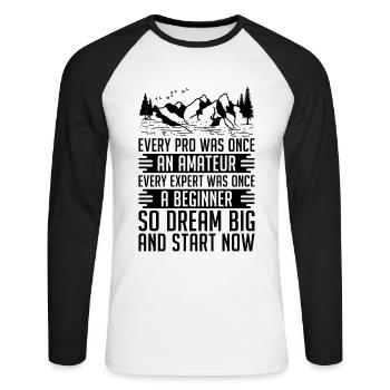 Chaque pro était autrefois des athlètes qui s’entraînaient Trail Runner - T-shirt baseball manches longues Homme - blanc/noir - Devant - Nik (191cm)