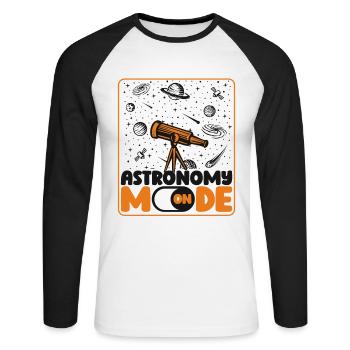 Astronomy Mode On Astronomy Photographer Cosmologist - Unisex Long Sleeve Baseball T-Shirt - white/black - Front - Nik (191cm)