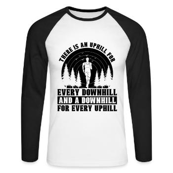 There Is An Uphill For Every Athletes Trail Runner - Unisex Long Sleeve Baseball T-Shirt - white/black - Front - Nik (191cm)