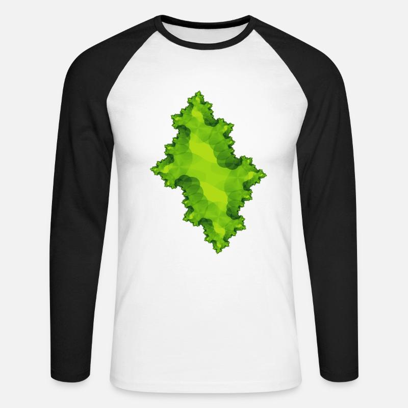 fraktal gruen - Unisex Baseballshirt langarm - Weiß/Schwarz