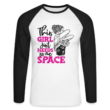 Cette fille a juste besoin d’un photographe d’astronomie spatiale - T-shirt baseball manches longues Homme - blanc/noir - Devant - Nik (191cm)