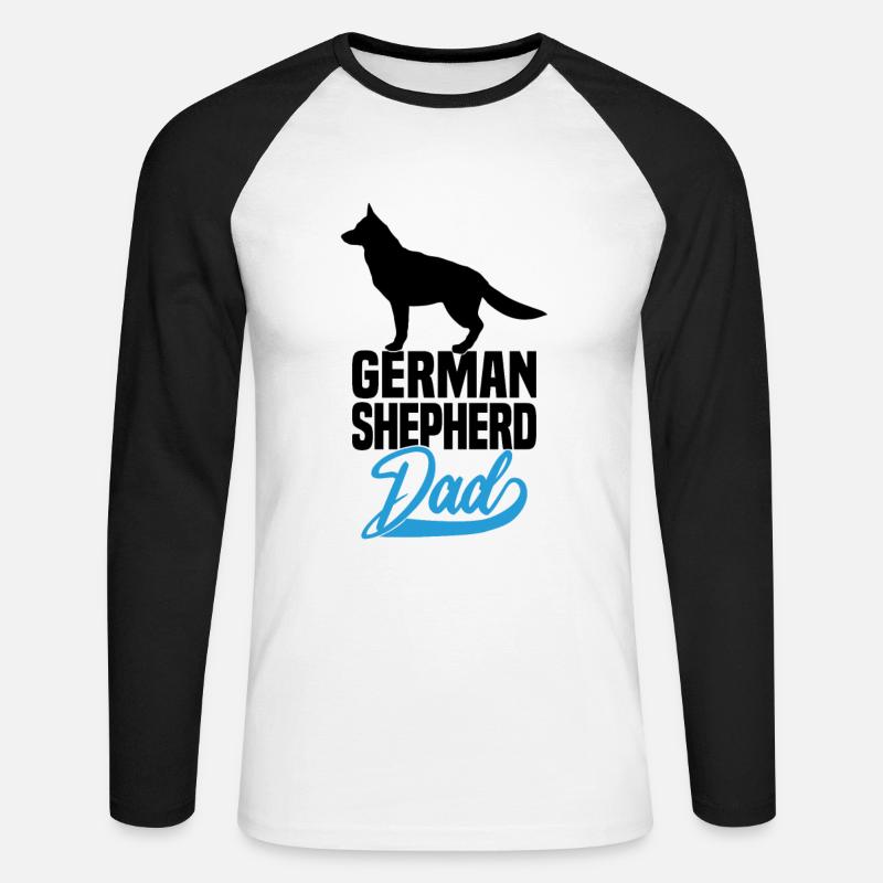 German Shepherd Dad - Unisex Baseballshirt langarm - Weiß/Schwarz