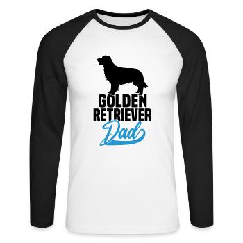 Golden Retriever Dad - Unisex Long Sleeve Baseball T-Shirt - white/black - Front - Nik (191cm)