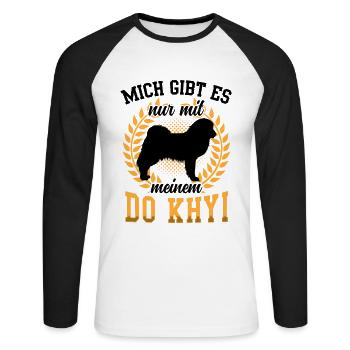 Nur mit meinem Do Khyi Tibetmastiff Tibetdogge - Unisex Baseballshirt langarm - Weiß/Schwarz - Vorne - Nik (191cm)