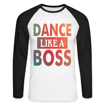 Dancer Dancing Music Saying Dancer - T-shirt baseball manches longues Homme - blanc/noir - Devant - Nik (191cm)