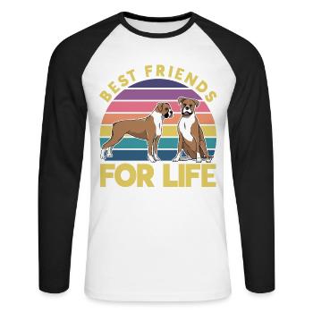 Best friends for Life Boxer - Unisex Long Sleeve Baseball T-Shirt - white/black - Front - Nik (191cm)