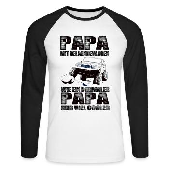 Geländewagen - Unisex Baseballshirt langarm - Weiß/Schwarz - Vorne - Nik (191cm)