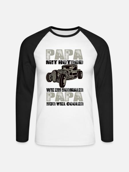 Hotrod - Unisex Baseballshirt langarm - Weiß/Schwarz
