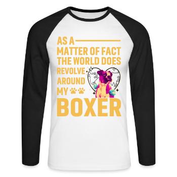 Boxeur - T-shirt baseball manches longues Homme - blanc/noir - Devant - Nik (191cm)