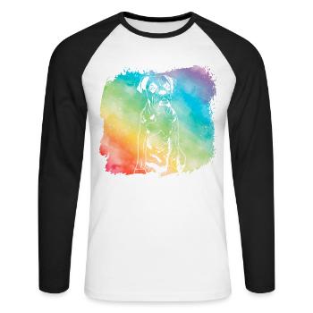 Boxeur - T-shirt baseball manches longues Homme - blanc/noir - Devant - Nik (191cm)