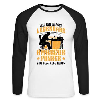Legendärer Amateurfunker Hobbyfunker - Unisex Baseballshirt langarm - Weiß/Schwarz - Vorne - Nik (191cm)