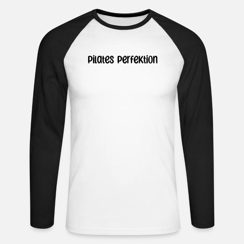 Pilates - Pilates Perfektion - Unisex Baseballshirt langarm - Weiß/Schwarz