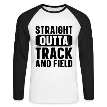 Straight Outta Track And Field Training Sprinter - T-shirt baseball manches longues Homme - blanc/noir - Devant - Nik (191cm)