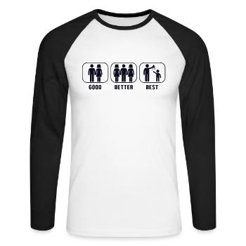 Bon meilleur meilleur Grenouille attrapant la grenouille arboricole - T-shirt baseball manches longues Homme - blanc/noir - Devant - Nik (191cm)