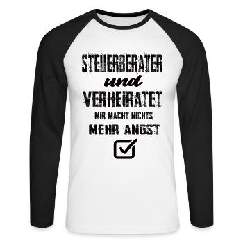 Steuerberater - Unisex Baseballshirt langarm - Weiß/Schwarz - Vorne - Nik (191cm)