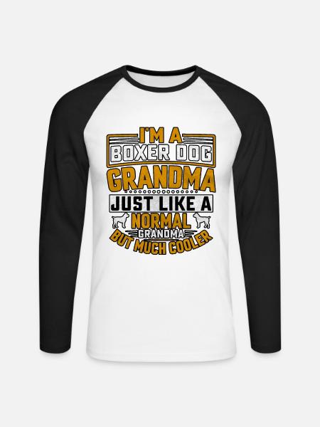Boxer Dog Grandma - Unisex Long Sleeve Baseball T-Shirt - white/black