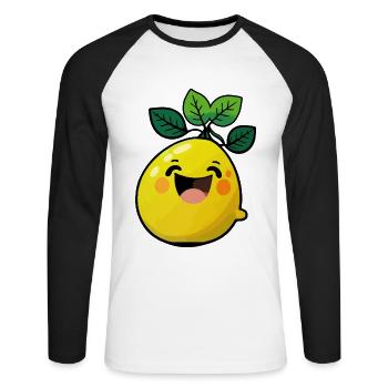 Lemon Comic - T-shirt baseball manches longues Homme - blanc/noir - Devant - Nik (191cm)