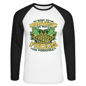 Vous voulez récolter autant de grenouilles que possible Grenouille - T-shirt baseball manches longues Homme - blanc/noir - Devant - Nik (191cm)