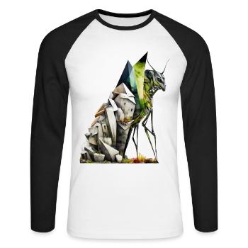 Locust Insects Architecture Gift Animal Zoo - Unisex Long Sleeve Baseball T-Shirt - white/black - Front - Nik (191cm)