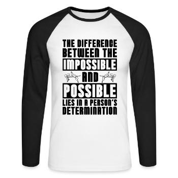 The Difference Between The Jumping High Jumper - Unisex Baseballshirt langarm - Weiß/Schwarz - Vorne - Nik (191cm)