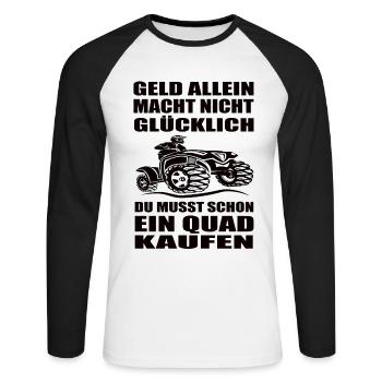 Quad - Unisex Baseballshirt langarm - Weiß/Schwarz - Vorne - Nik (191cm)