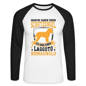 Habe einen Lagotto Romagnolo Wasserhund - Unisex Baseballshirt langarm - Weiß/Schwarz - Vorne - Nik (191cm)