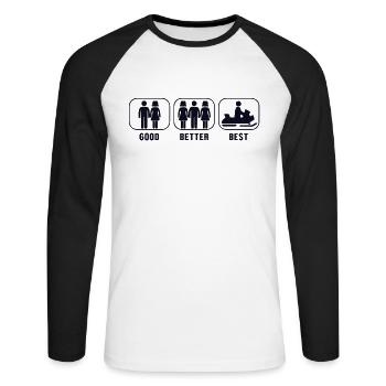 Bon meilleur meilleur conducteurs de motoneige - T-shirt baseball manches longues Homme - blanc/noir - Devant - Nik (191cm)