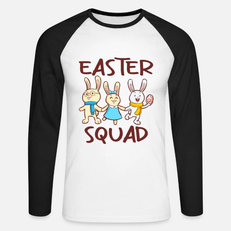 Easter Squad Egg Hunt - Unisex Baseballshirt langarm - Weiß/Schwarz