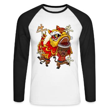 Jahr Des Ochsens Mondneujahrsfest Chinesisches - Unisex Baseballshirt langarm - Weiß/Schwarz - Vorne - Nik (191cm)