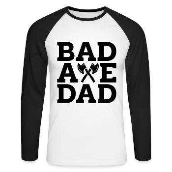 Bad Axe Dad Hatchet Throwing Bullseye Axe Thrower - Unisex Baseballshirt langarm - Weiß/Schwarz - Vorne - Nik (191cm)