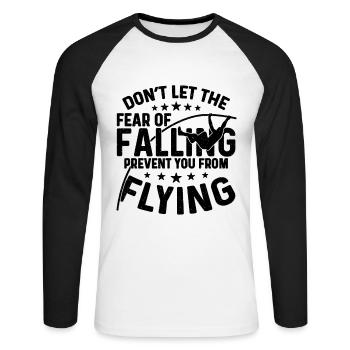 Don't Let The Fear Of Loves High Jump Pole Vaulter - Unisex Long Sleeve Baseball T-Shirt - white/black - Front - Nik (191cm)