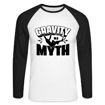 Gravity Is A Myth Track And Field Pole Vaulter - Unisex Long Sleeve Baseball T-Shirt - white/black - Front - Nik (191cm)