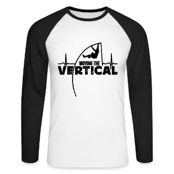 Moving The Vertical Pole Jumping Pole Vaulter - Unisex Baseballshirt langarm - Weiß/Schwarz - Vorne - Nik (191cm)