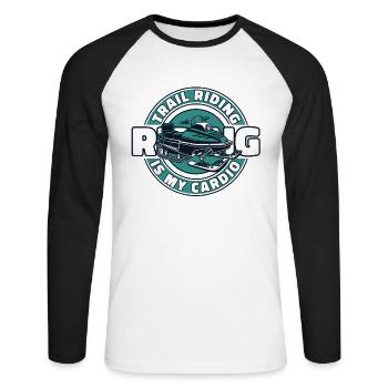 Trail Riding Is My Cardio Snowmobile Driver - Unisex Long Sleeve Baseball T-Shirt - white/black - Front - Nik (191cm)