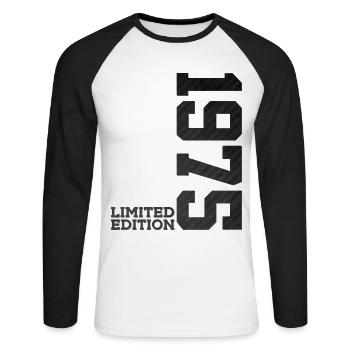 51E ANNIVERSAIRE ÉDITION LIMITÉE 1975 - T-shirt baseball manches longues Homme - blanc/noir - Devant - Nik (191cm)