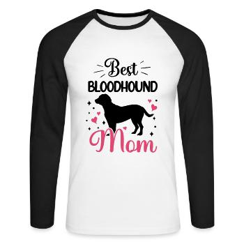 Meilleure maman de chien de sudation hanovrienne - T-shirt baseball manches longues Homme - blanc/noir - Devant - Nik (191cm)