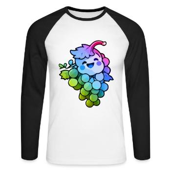 Grape Comic Colorful - Unisex Long Sleeve Baseball T-Shirt - white/black - Front - Nik (191cm)