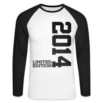 12E ANNIVERSAIRE ÉDITION LIMITÉE 2014 - T-shirt baseball manches longues Homme - blanc/noir - Devant - Nik (191cm)