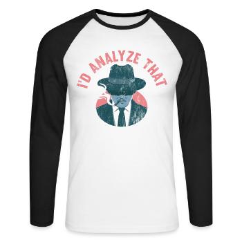 Ich Würde Das Analysieren, Ermittler - Unisex Baseballshirt langarm - Weiß/Schwarz - Vorne - Nik (191cm)