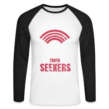 The Ultimate Truth Seekers, Forensic Experts - Unisex Long Sleeve Baseball T-Shirt - white/black - Front - Nik (191cm)