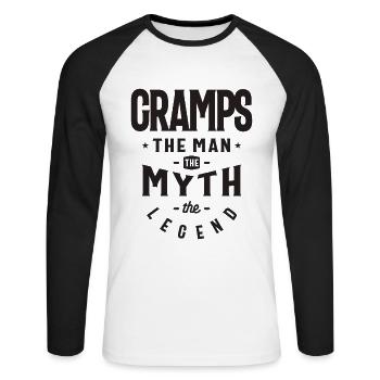 Gramps The man The Myth The Legend - Grandpa - Unisex Long Sleeve Baseball T-Shirt - white/black - Front - Nik (191cm)