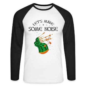 Bagpipes for pipers and Scots - Unisex Long Sleeve Baseball T-Shirt - white/black - Front - Nik (191cm)