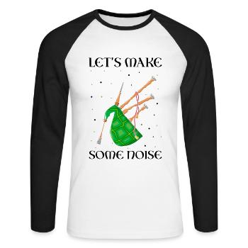 Citation de cornemuse pour les musiciens écossais et de cornemuse - T-shirt baseball manches longues Homme - blanc/noir - Devant - Nik (191cm)